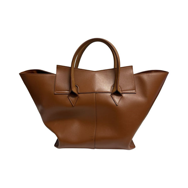 Sara Battaglia Brown Leather Tote Bag