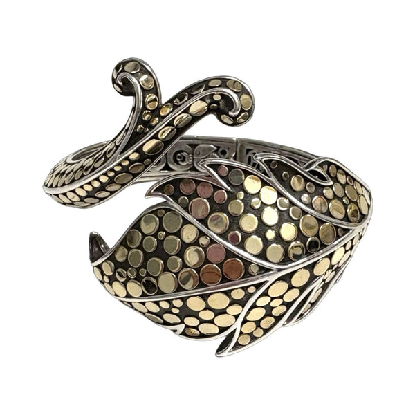 John Hardy "Ayu Leaf Dot Hinged Cuff" Bracelet