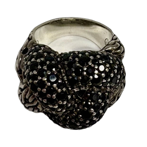 John Hardy "Black Sapphire & Spinel Classic Lava Ring" - Size 6