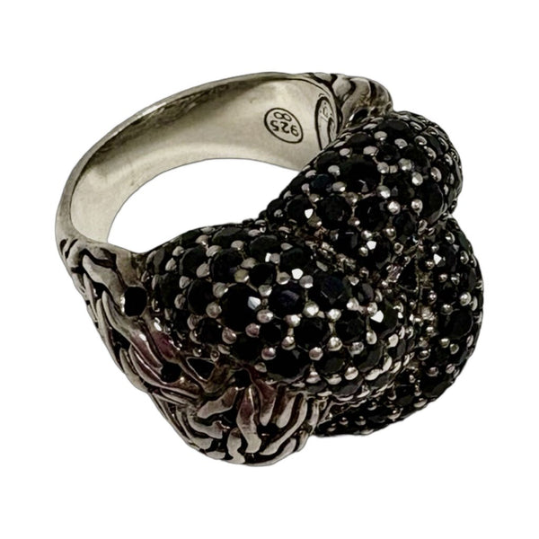 John Hardy "Black Sapphire & Spinel Classic Lava Ring" - Size 6