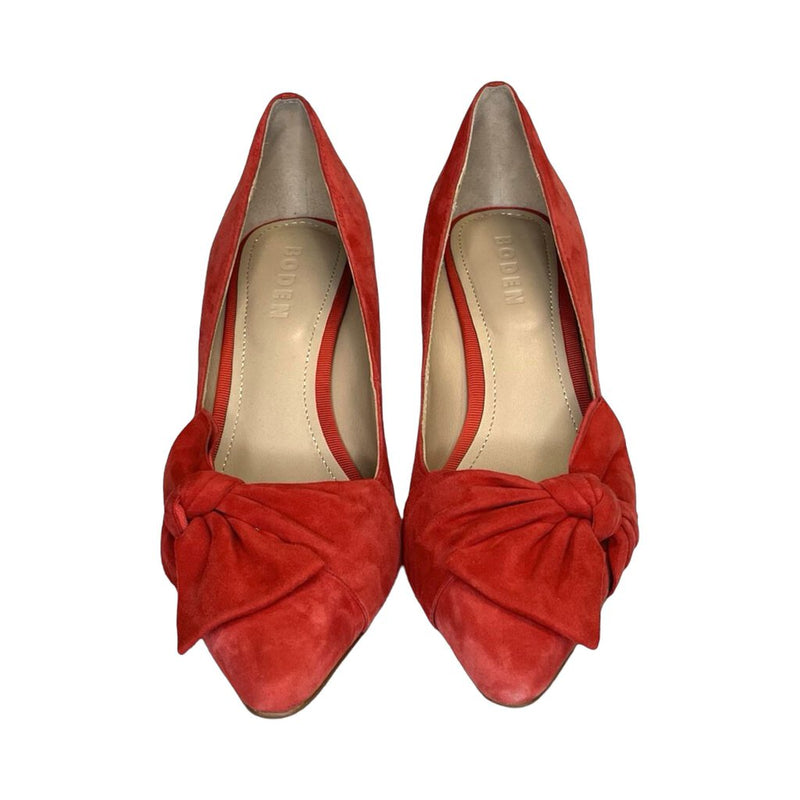 Boden Suede Bow Heels - Size 38