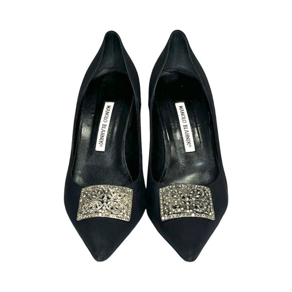 Manolo Blahnik Satin Pumps - Size 40.5