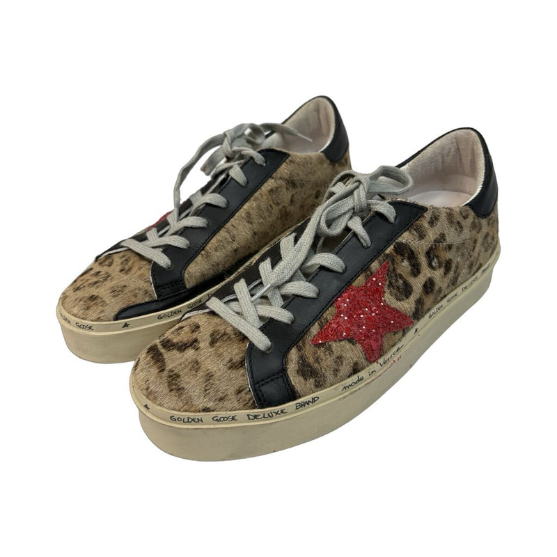 Golden Goose Leopard Print "Hi-Star" Sneakers - Size 38