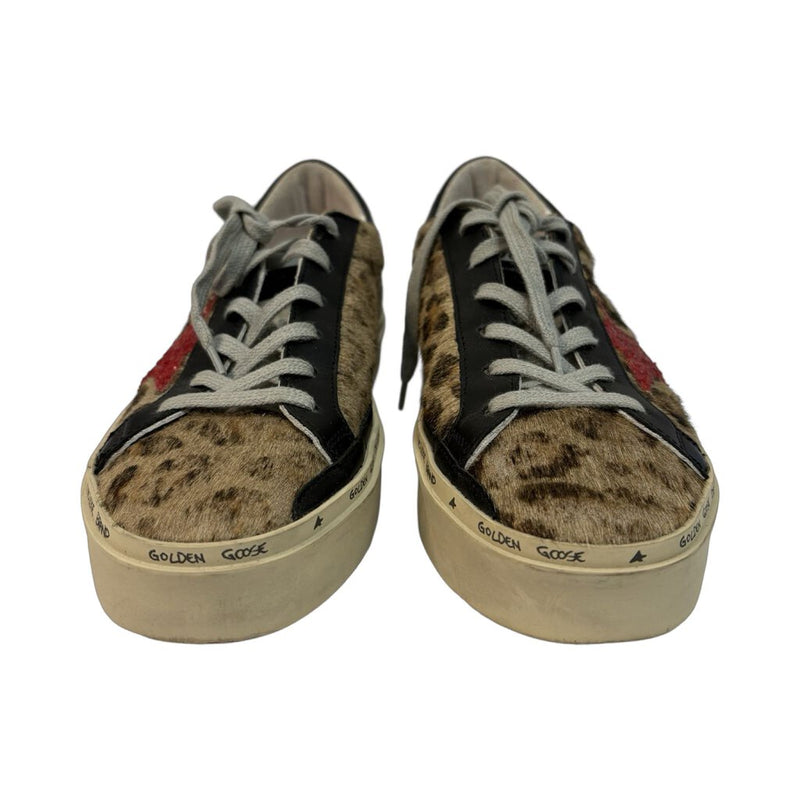 Golden Goose Leopard Print "Hi-Star" Sneakers - Size 38