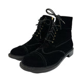 Chanel Black Velvet Boots - Size 39.5