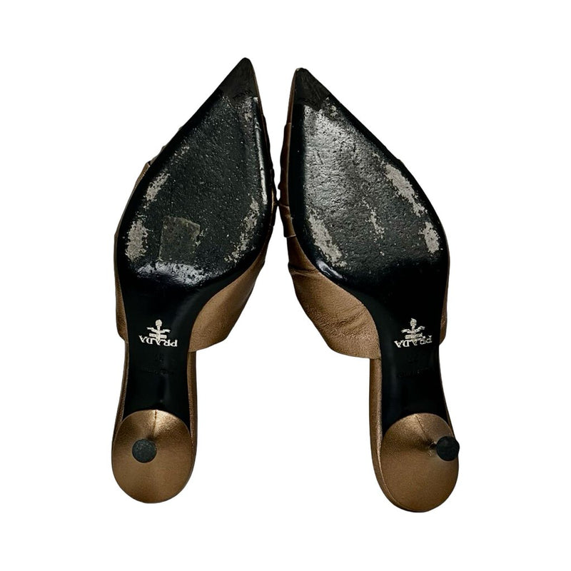 Prada Metallic Mules - Size 37