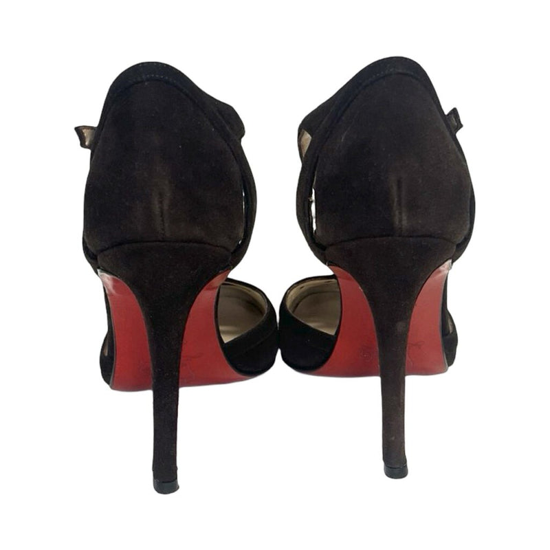 Christian Louboutin Suede Mary Jane Heels - Size 38