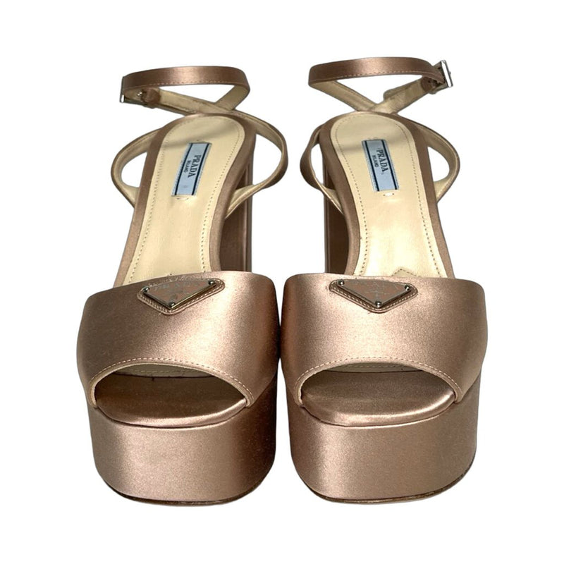 Prada Satin Rose Gold Heels - Size 38.5