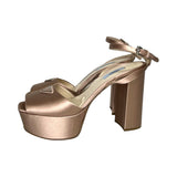 Prada Satin Rose Gold Heels - Size 38.5