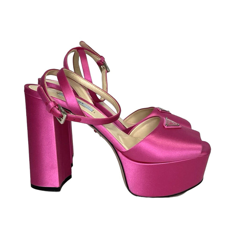 Prada Satin Hot Pink Heels - Size 37.5