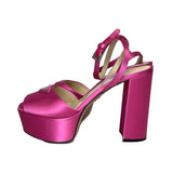 Prada Satin Hot Pink Heels - Size 37.5