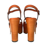 Gucci Orange "Interlocking G Sandal" - Size 37.5