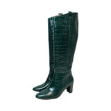 Veronica Beard "Abella Embossed Croc" Boots - Size 8