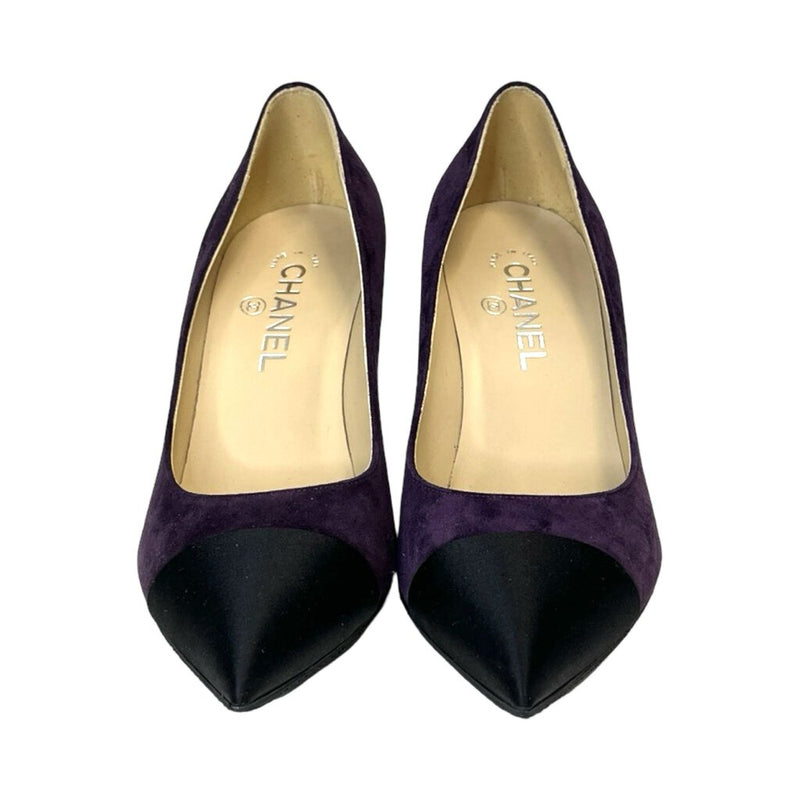 Chanel Suede Cap Toe Heels - Size 39.5