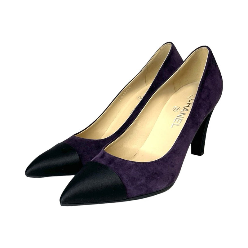 Chanel Suede Cap Toe Heels - Size 39.5