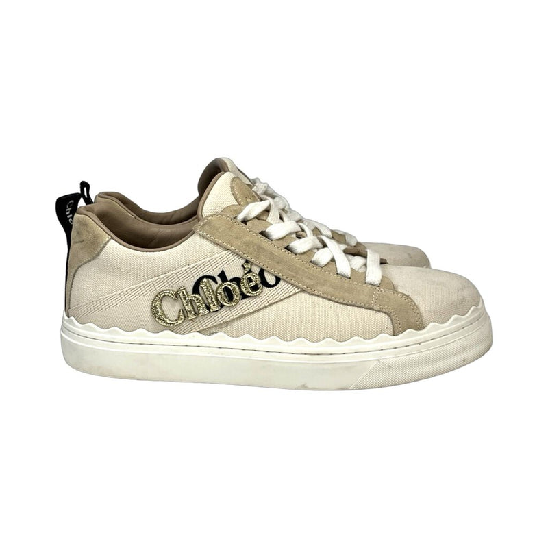 Chloe "Lauren Logo Low Top Platform" Sneakers - Size 39