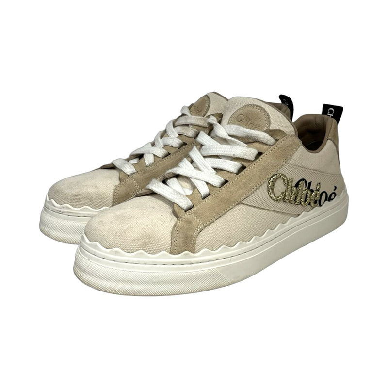 Chloe "Lauren Logo Low Top Platform" Sneakers - Size 39