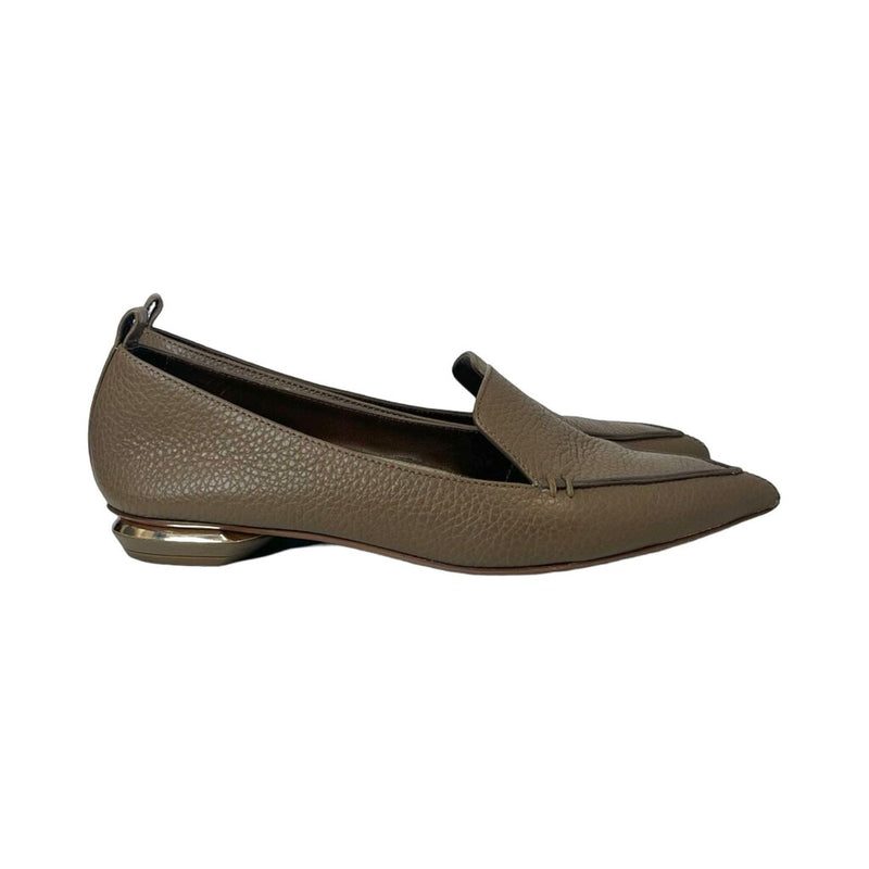 Nicholas Kirkwood Pebbled Leather Flats - Size 36.5