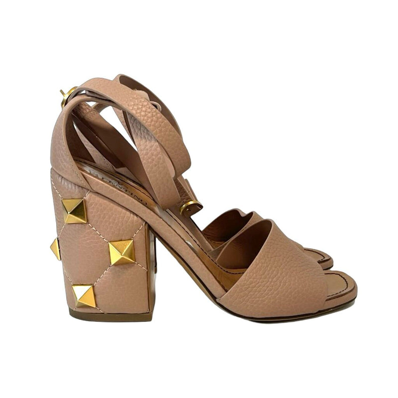 Valentino "Rockstud Block Heel Sandals" - Size 36.5
