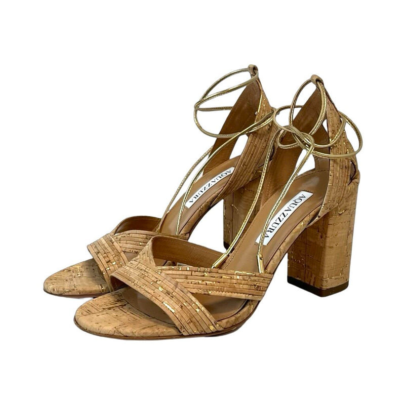 Aquazzura Metallic Cork Heels - Size 36.5