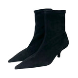 Toteme "Suede Heeled Sock Boots" - Size 38