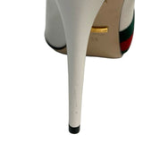 Gucci "Web Accent Leather Sling Backs" - Size 38