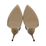 Gucci "Web Accent Leather Sling Backs" - Size 38