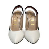 Gucci "Web Accent Leather Sling Backs" - Size 38