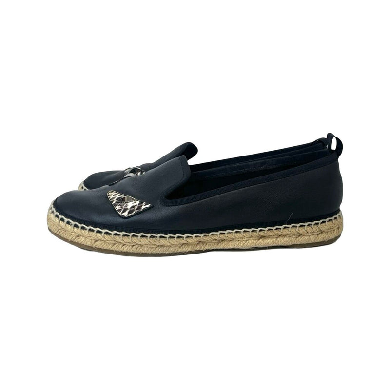 Fendi Leather Printed Espadrilles - Size 37.5