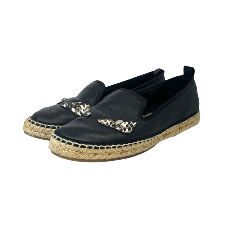 Fendi Leather Printed Espadrilles - Size 37.5