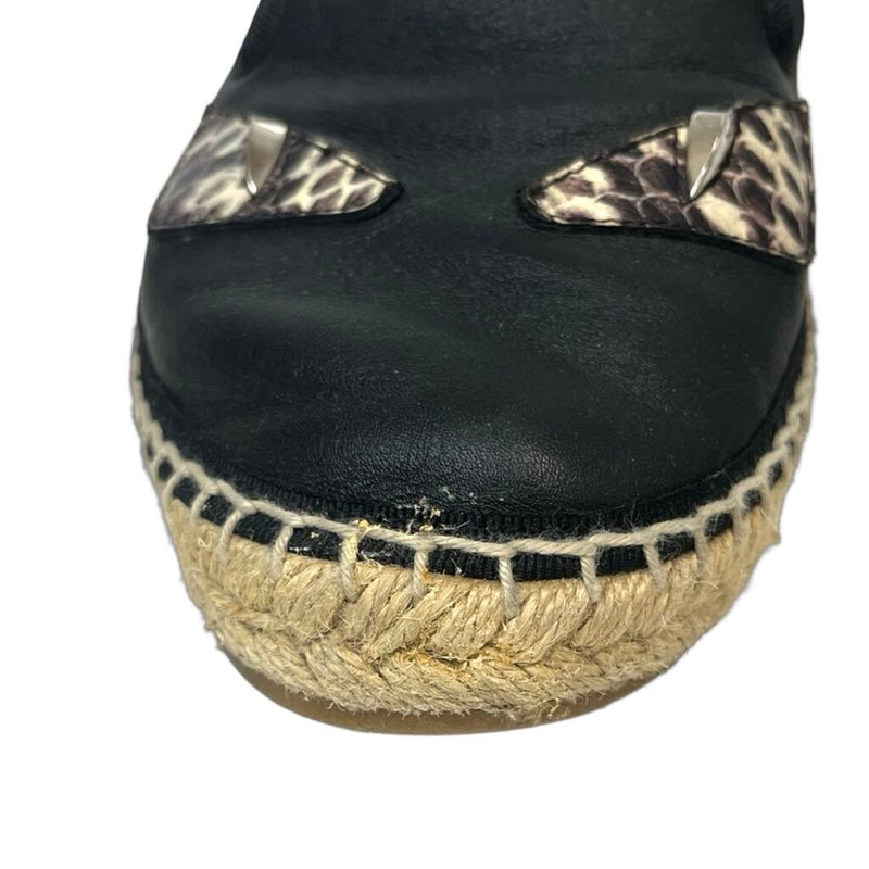 Fendi Leather Printed Espadrilles - Size 37.5