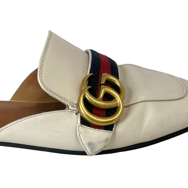 Gucci Double G Leather Mules - Size 37.5