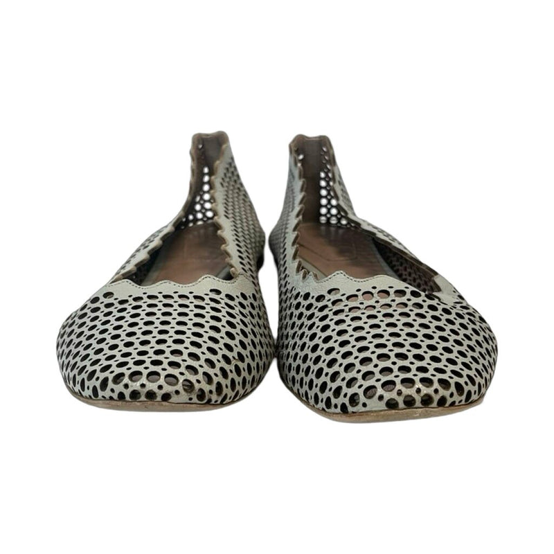 Chloe Perforated Ballerina Flats - Size 38.5