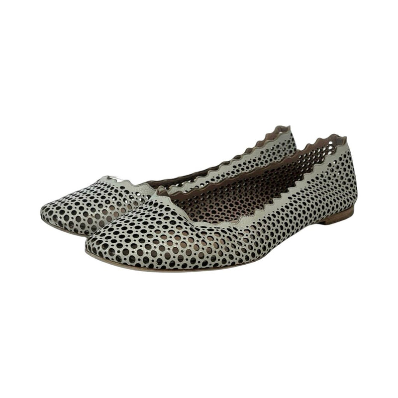 Chloe Perforated Ballerina Flats - Size 38.5