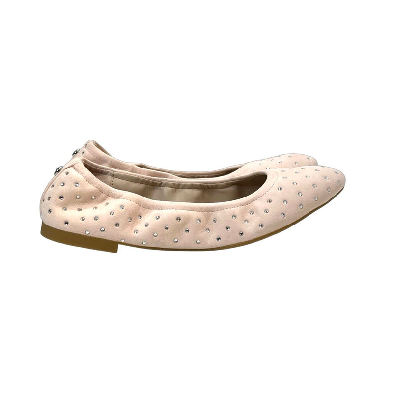 Stuart Weitzman "Bling Embellished Suede Ballet Flats" - Size 6