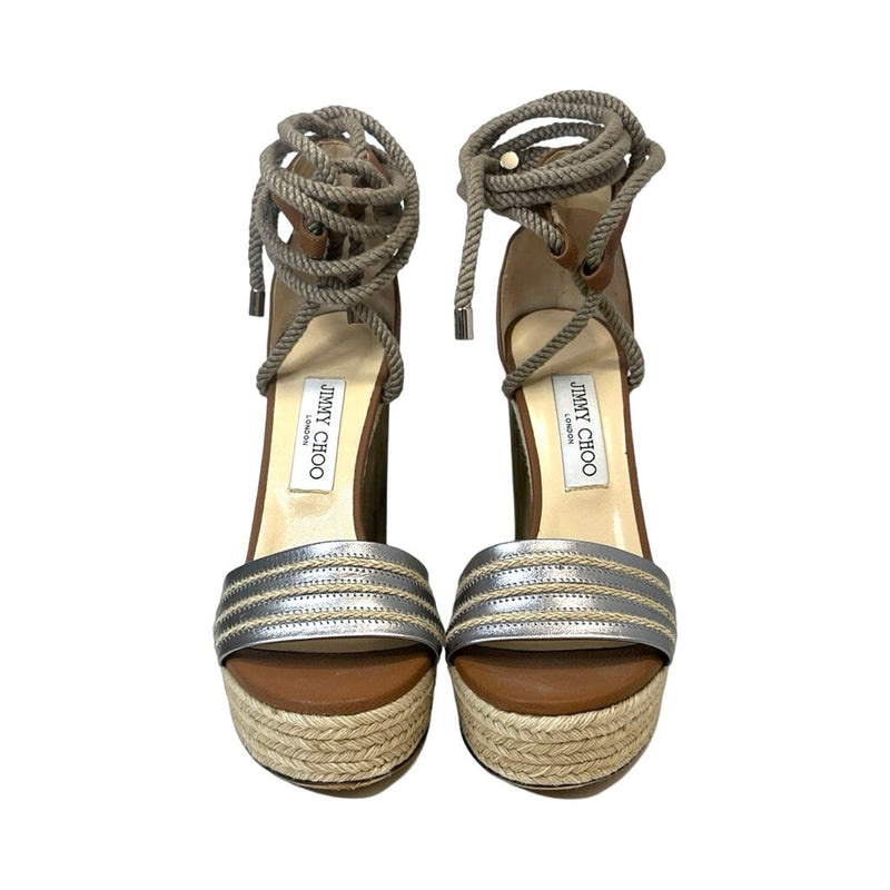 Jimmy Choo Rope-Tie Platform Heels - Size 39