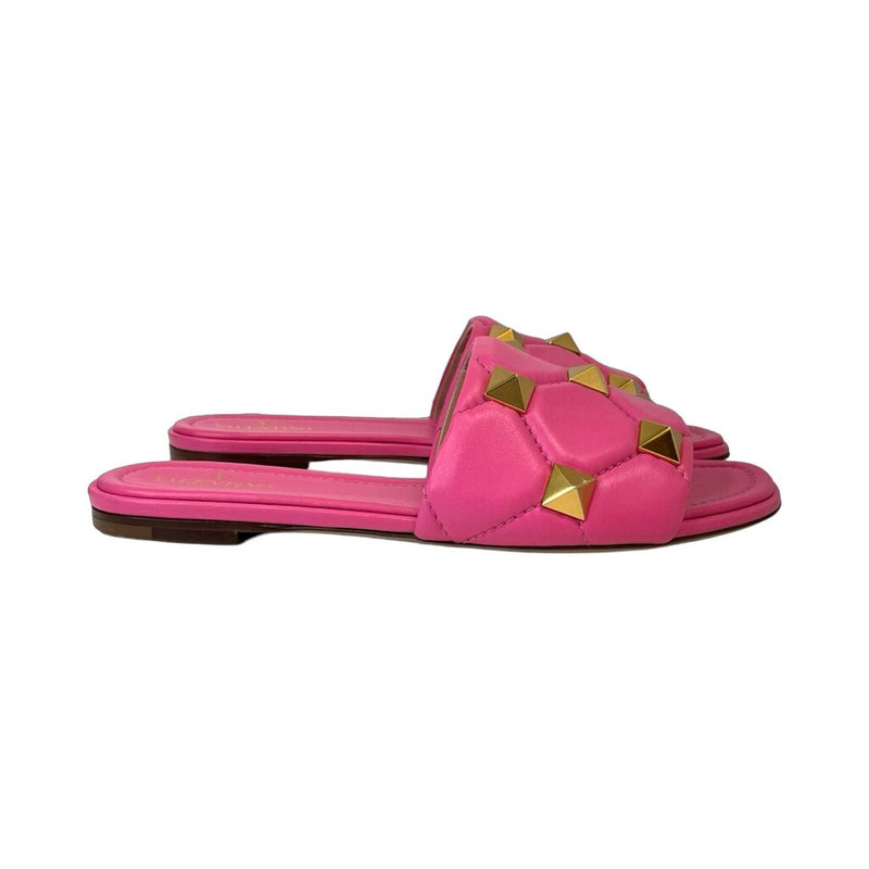 Valentino Roman Stud Slide Sandals - Size 38
