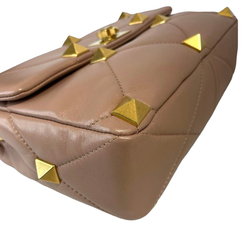 Valentino Large Roman Stud Leather Shoulder Bag