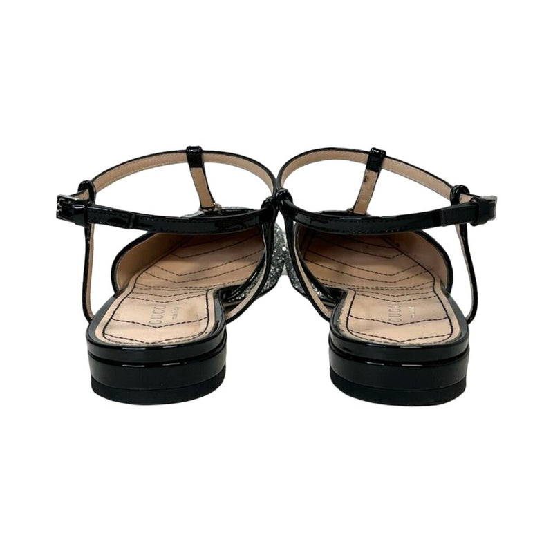 Gucci "Double G Glitter T Strap Ballet Flats" - Size 36