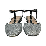 Gucci "Double G Glitter T Strap Ballet Flats" - Size 36