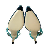 Fendi Blue "Colibrì" Slingback Heels - Size 37.5