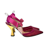 Fendi Pink "Colibrì" Slingback Heels - Size 37.5