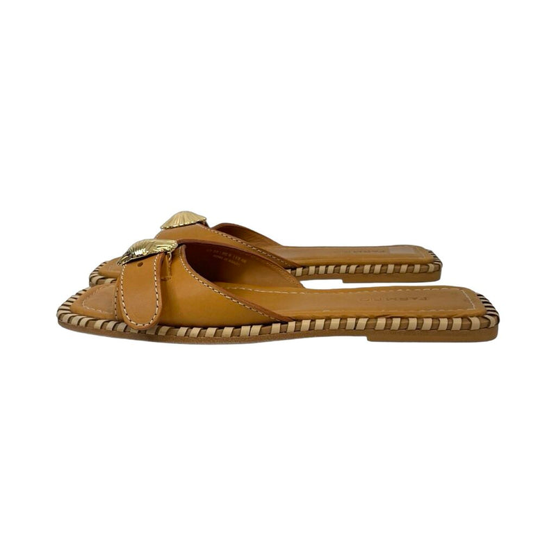 Farm Rio Brown Leather Square Toe Sandals - Size 9