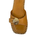 Farm Rio Brown Leather Square Toe Sandals - Size 9