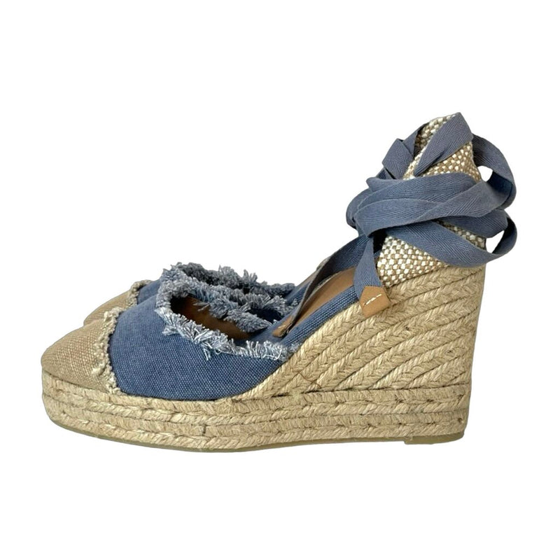Castaner Denim Espadrille Wedges - Size 38