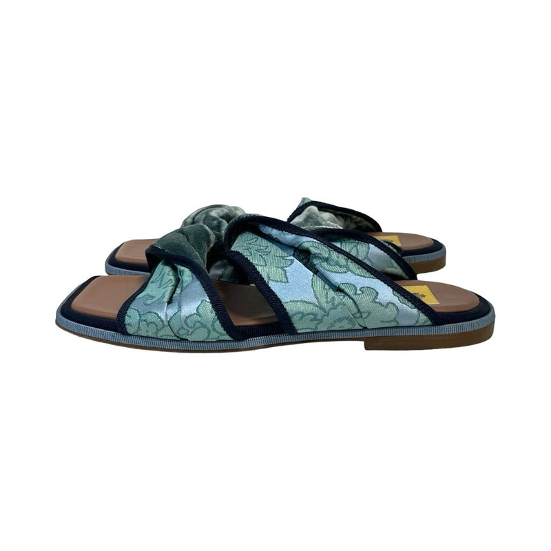 Antico Setificio Fiorentino Embroidered Velvet Slides - Size 36