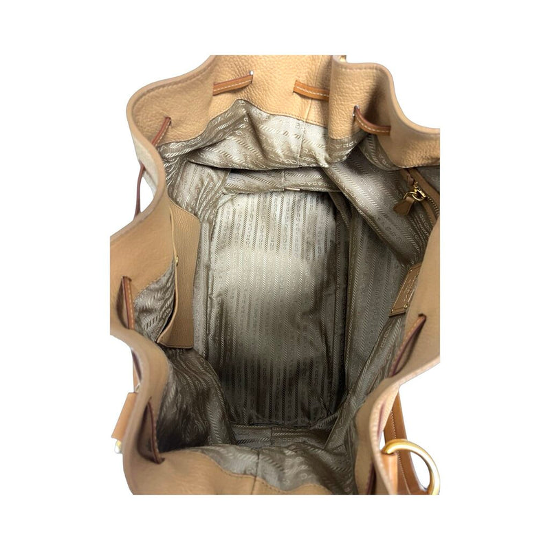 Prada Pebbled Leather Tote Bag