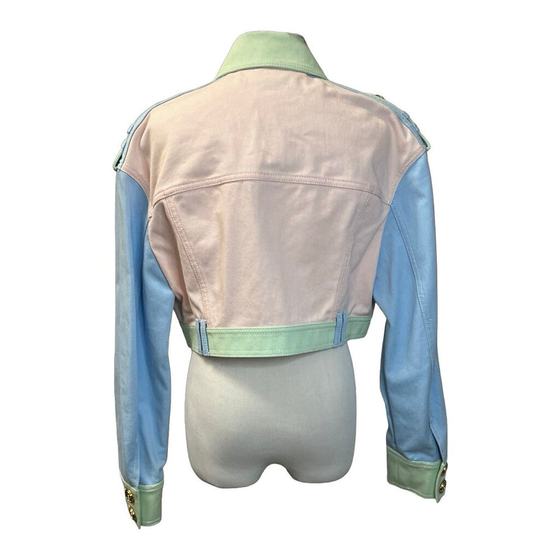Balmain Cropped Denim Jacket - Size 38