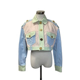 Balmain Cropped Denim Jacket - Size 38