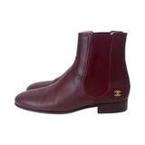 Chanel Burgundy Chelsea Boots - Size 38